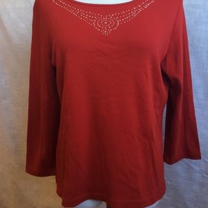 VG First Issue Red 3/4 Sleeve T Shirt Glam Details